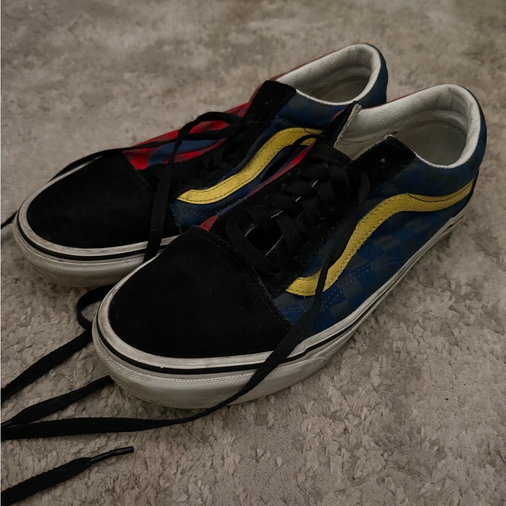 Vans Men's Sneakers in Black, Blue, and Yellow